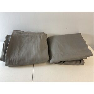 Pair of RESTORATION HARDWARE Dark Gray CURTAIN PANEL 100% LINEN 50 X 84"